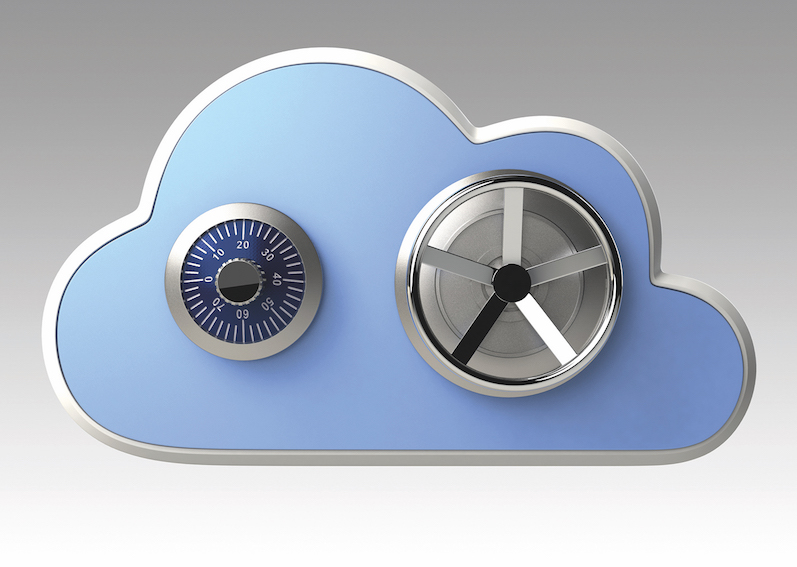 A cloud with safe and lock