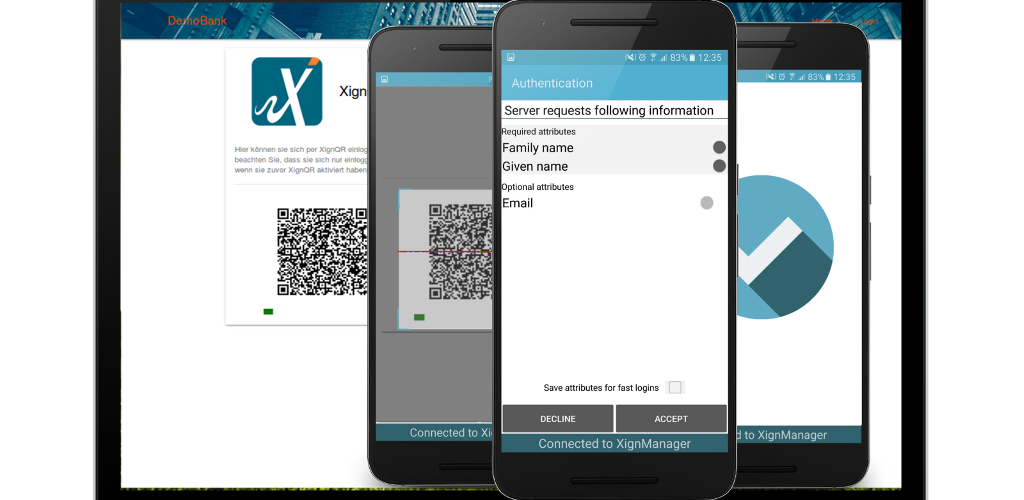 XignAPP validates the QR code’s signature