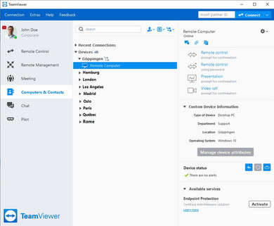 Remote control with Team Viewer