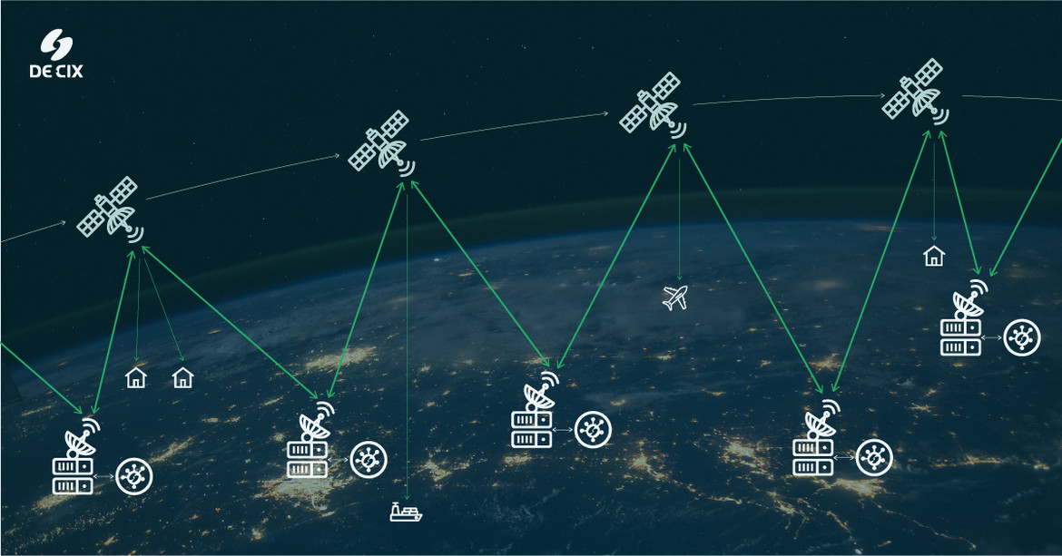 LEO Satellites DE-CIX Figure 1: To offer the best performance to end users, satellite network operators should connect into the geographically nearest hub that supports a sizeable and diverse digital ecosystem.