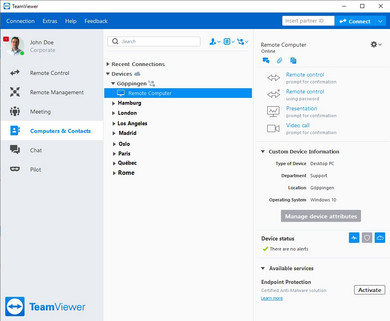 Remote control with Team Viewer Remote control with Team Viewer