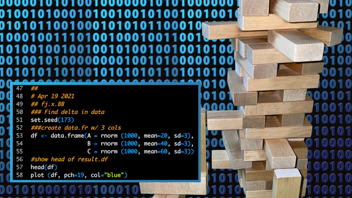 Fig. 2: Generalized building blocks and a simple example excerpt from a  code segment on a data science learning routine for anomaly detection (see. Fig. 2, segment 1). 