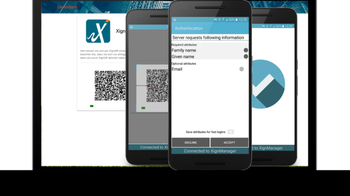 XignAPP validates the QR code’s signature