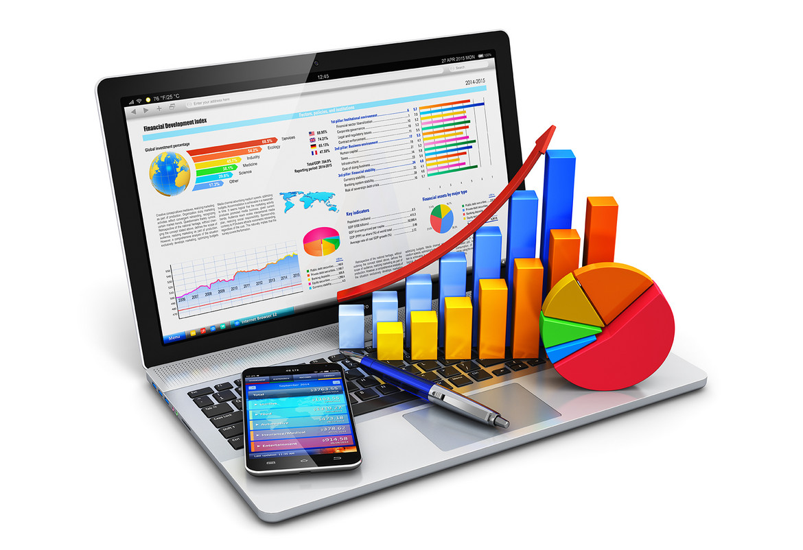 3D graphs coming out of a laptop